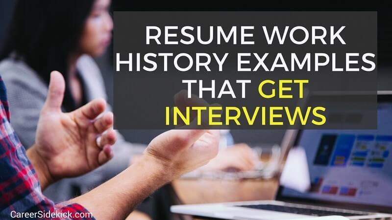 resume employment work history examples