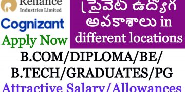 MNC jobs in Hyderabad 2020 | Cognizant | Reliance job vacancies | Free job alerts in Telugu