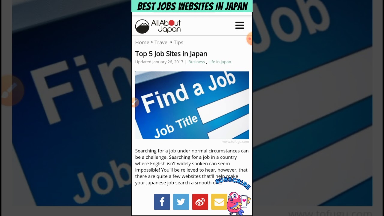 How to find Jobs in Japan Top 5 Jobs Search Websites |  Japan Travel Vacancy WorkPermit Visa #shorts