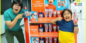 Ryan Build his own Toothbrush at the Colgate Factory! New Ryan's World Dental Care Revealed!