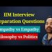 IIM Interview Preparation Questions: Sympathy vs Empathy | Philosophy vs Politics