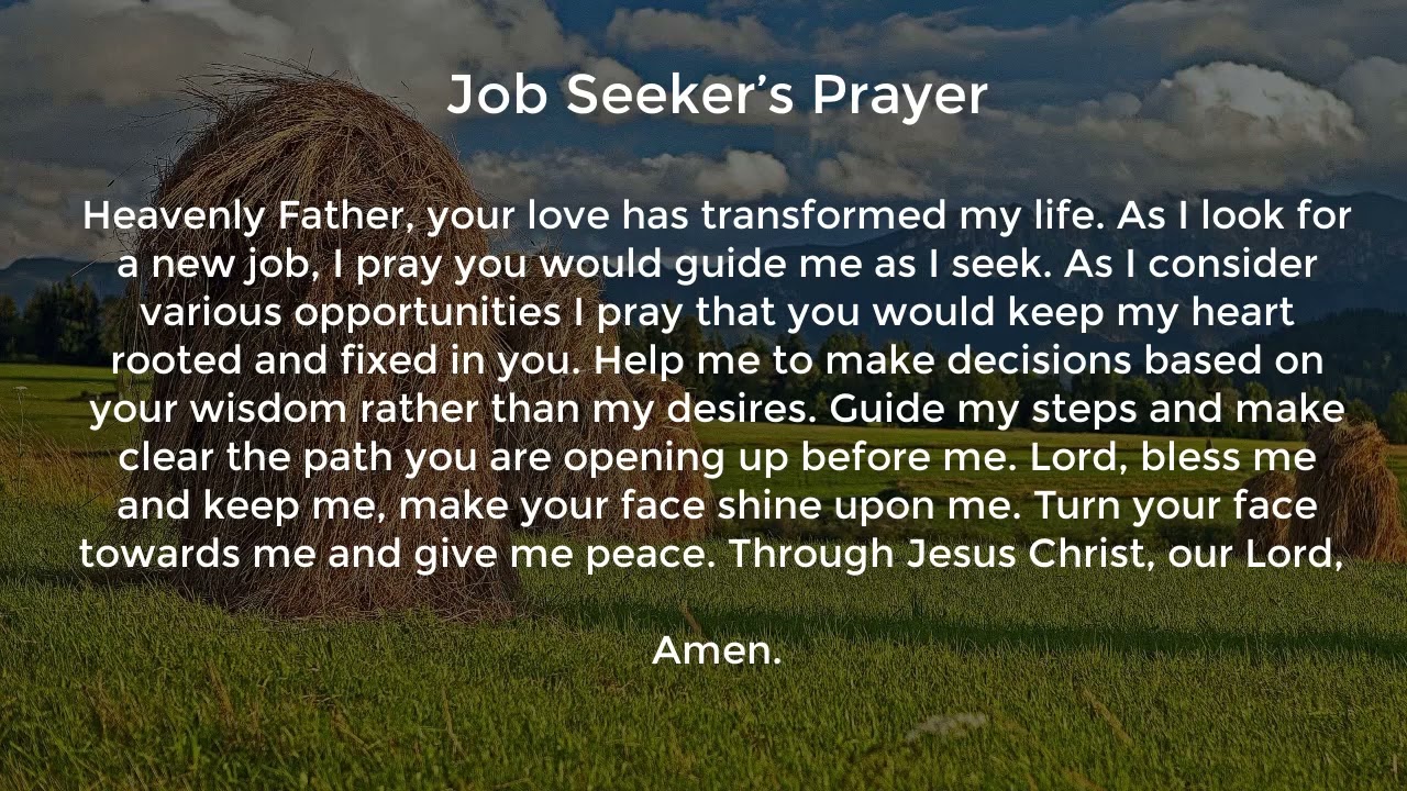 Job Seeker’s Prayer (Prayer for Job Seekers)