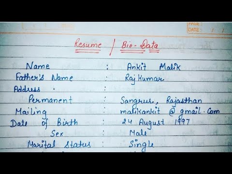 How To Write an Resume In English | Write an Resume Format