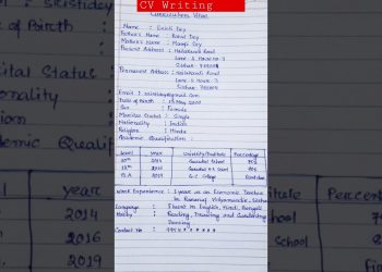 How to write a Resume|CV writing|CV Format|in english|Curriculum Vitae#shorts #cvwriting #viral