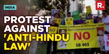 Hindu Community Protests Against Anti-Caste Discrimination Bill in California