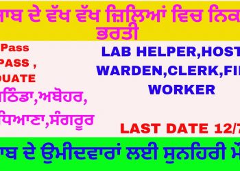 NEW JOBS IN PUNJAB 2023 || PUNJAB GOVT JOBS 2023 || LATEST JOBS VACANCY IN PUNJAB