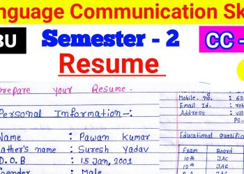 Resume Writing CC 4 | sem 2 language communication skills resume| vbu cc 4 English resume kya hai |