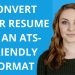 How to Convert Your Resume to an ATS-Friendly Format