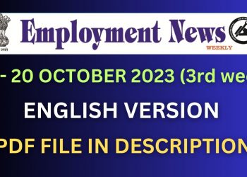 Employment News  Paper This Week PDF: 14 – 20 OCTOBER 2023 (3rd week) #employmentnews #govtjobs