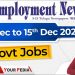 Weekly Employment News Updates | 9th to 15th December | Latest Vacancy 2023 | Govt Jobs