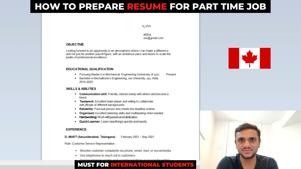 HOW TO MAKE RESUME FOR PART TIME JOB IN CANADA 2022 || INTERNATIONAL STUDENT IN CANADA ||