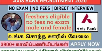 Axis bank 3900 vacancies | all places in Tamilnadu | male and female | jobs for you tamizha