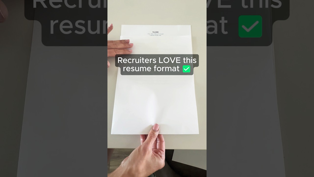 Use This Resume Format In 2024 To Get A Job FASTER #resume #job #shorts