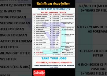 Jobs in Europe for Indian – Poland, Romania & Croatia #europejob #europevisa #jobsearch #interview