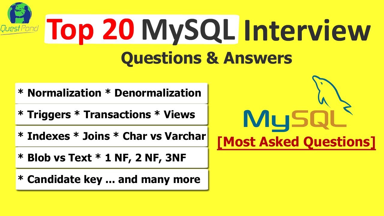 MySQL Interview Questions and Answers | MySQL Interview Preparation | Freshers & Experienced