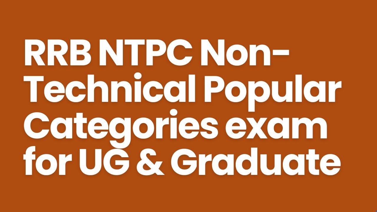 RRB NTPC Non Technical Job for Graduate Job seeker
