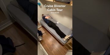 Cruise Directors get HUGE cabins compared to crew. Here's the 4 most common cabins, small to large!