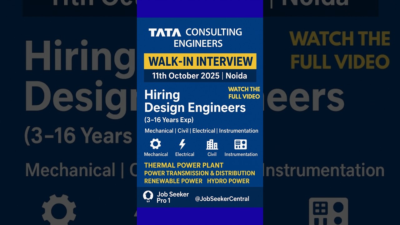 TCE Walk-in | Civil, Mech, Electrical Jobs 2025 #tatagroup #job