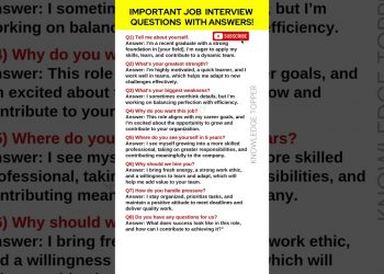 8 Most Important Job Interview Questions and Answers