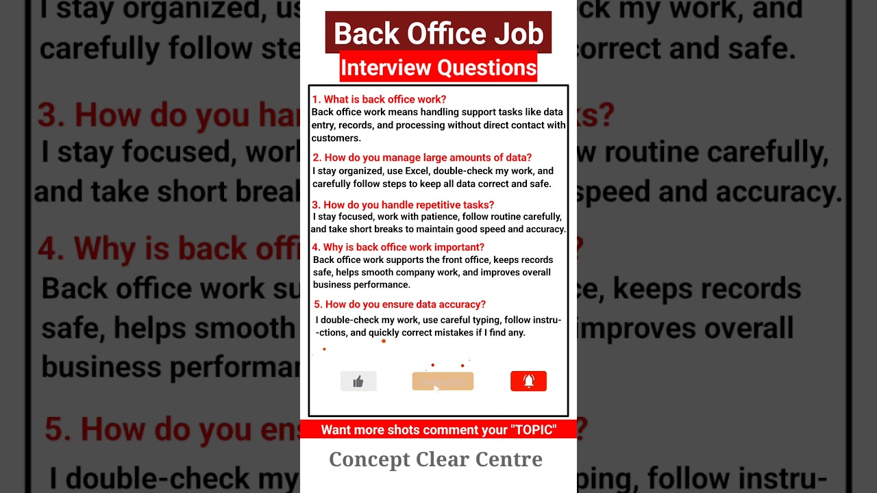 Top 5 Back Office Job Interview Questions and answers to ace your Dream Job