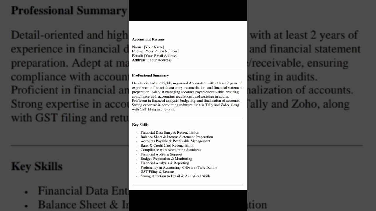 How to make a resume for an accountantBest resume format for accountants #accountantresume #Shorts