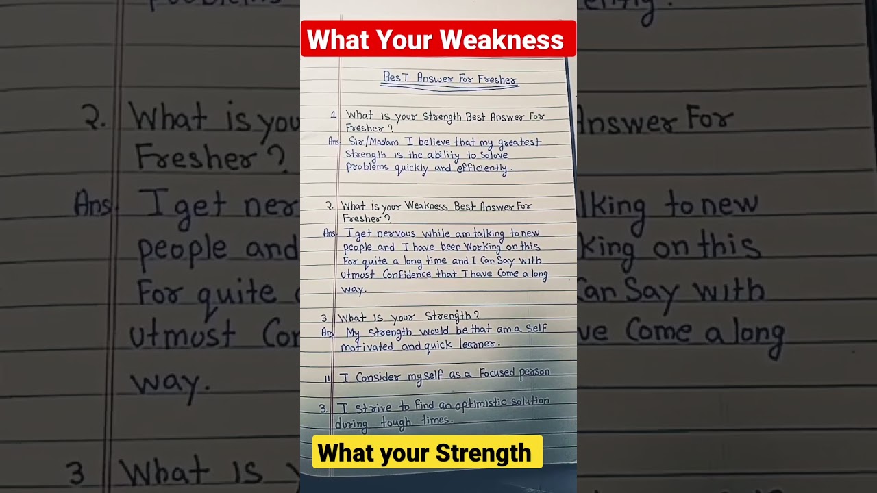 What is Your Strength or Weakness Most Common Question of interview, #interviewpreparation