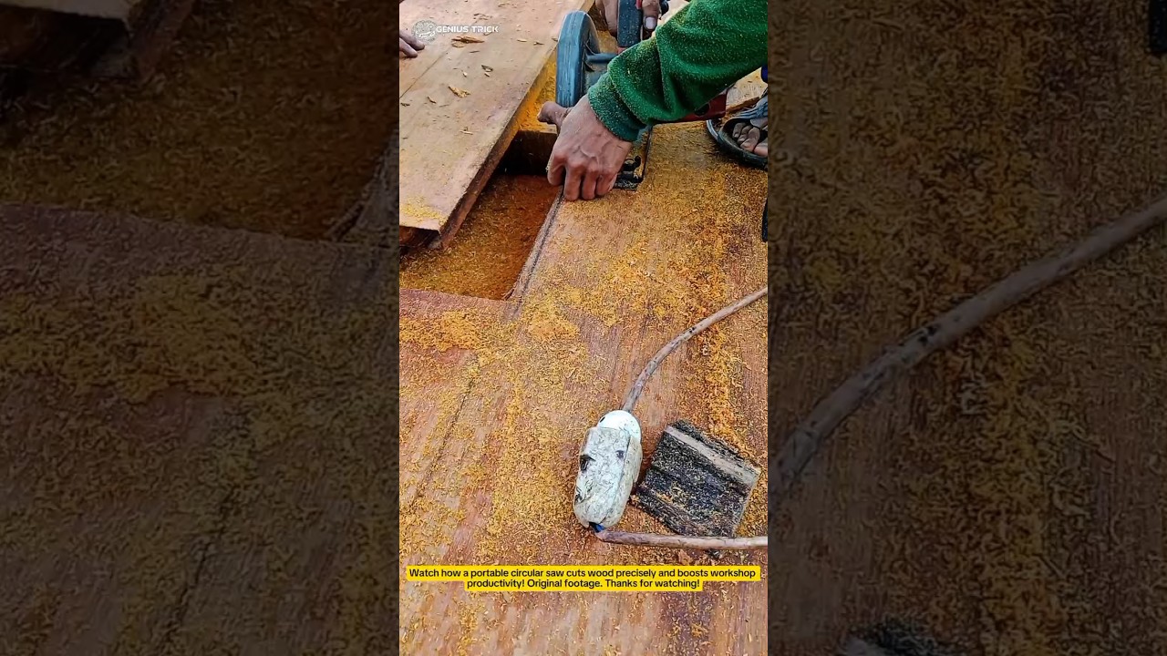 Efficient Wood Cutting with Portable Circular Saw | Quick & Clean!