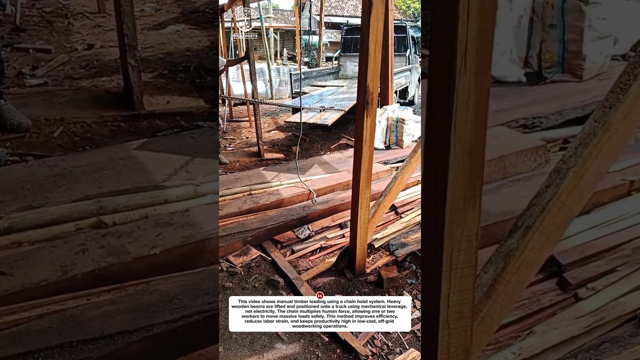 Manual Timber Loading with Chain Hoist | Old-School Wood Handling Power