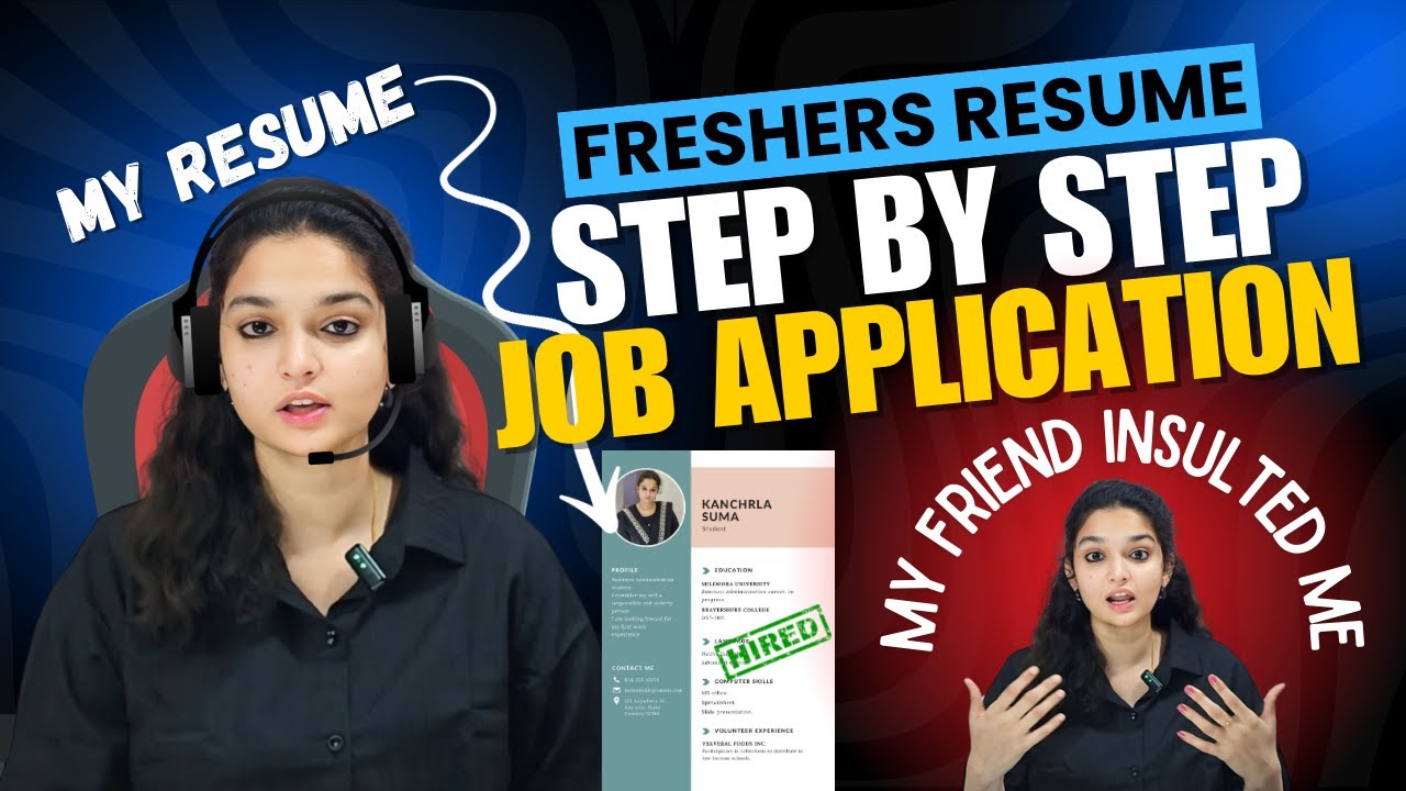 How to get job as a fresher. Live resume preparation & job application. #job #freshers #resume #diy