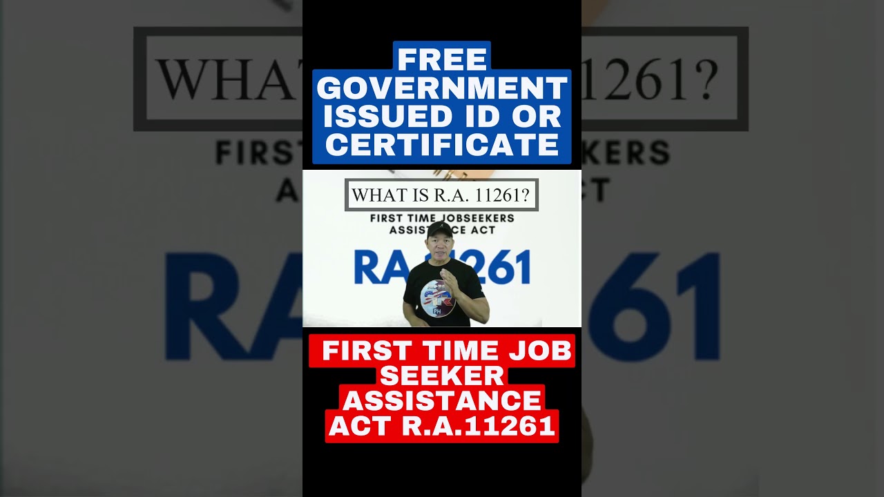 FREE GOVERNMENT ISSUED ID OR CERTIFICATE | FIRST TIME JOB SEEKER ASSISTANCE ACT R.A.11261 #shorts