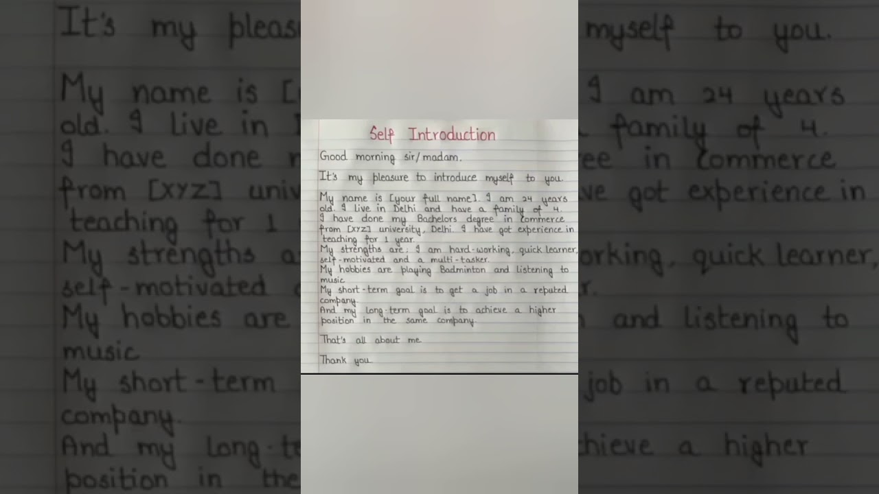 How to introduce yourself in english|| introduce yourself in  interview|self introduction in english