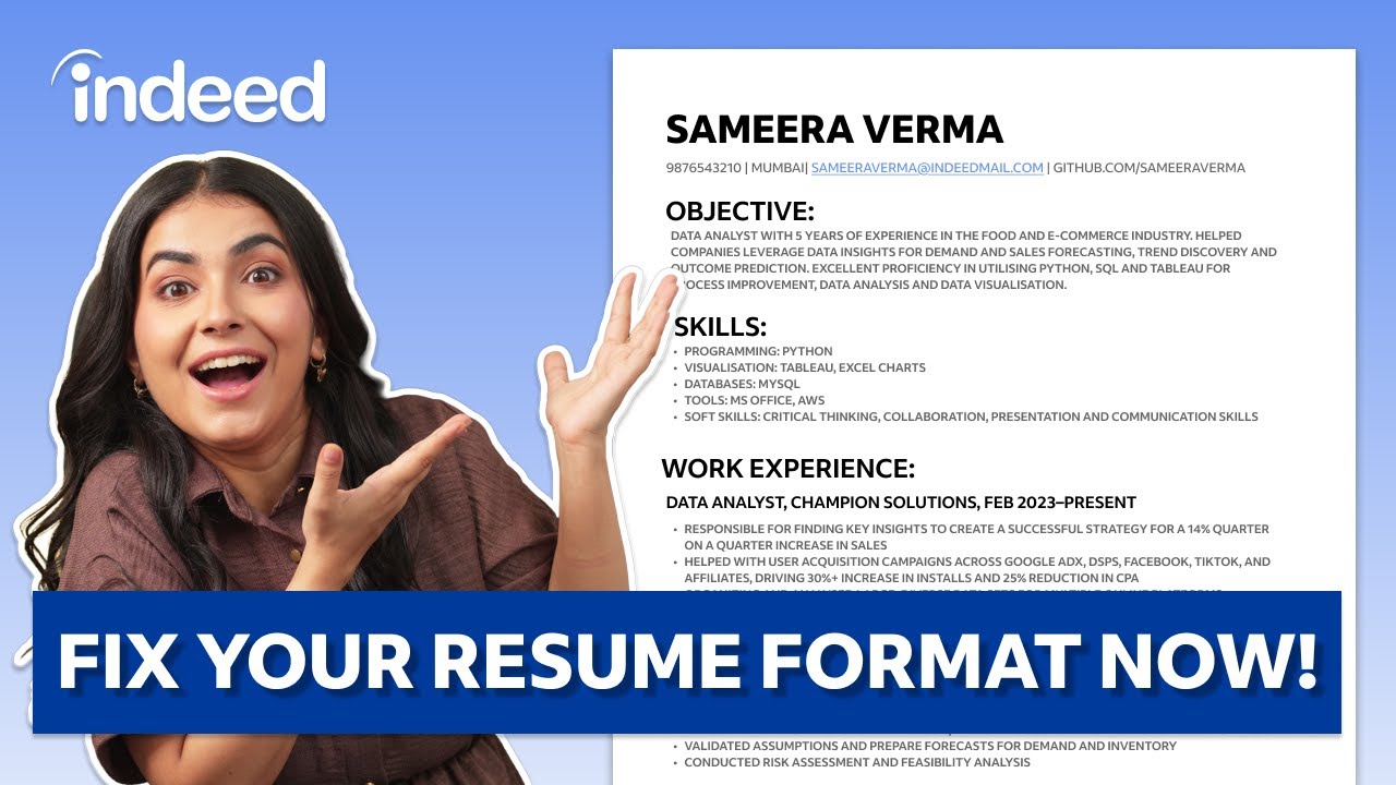Ultimate Resume Format Guide | #Resumetips #IndeedIndia
