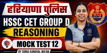 Reasoning Mock Test 12 | Haryana Police HSSC CET & Group D Special Live Class by Sonia Kandhal Ma"am