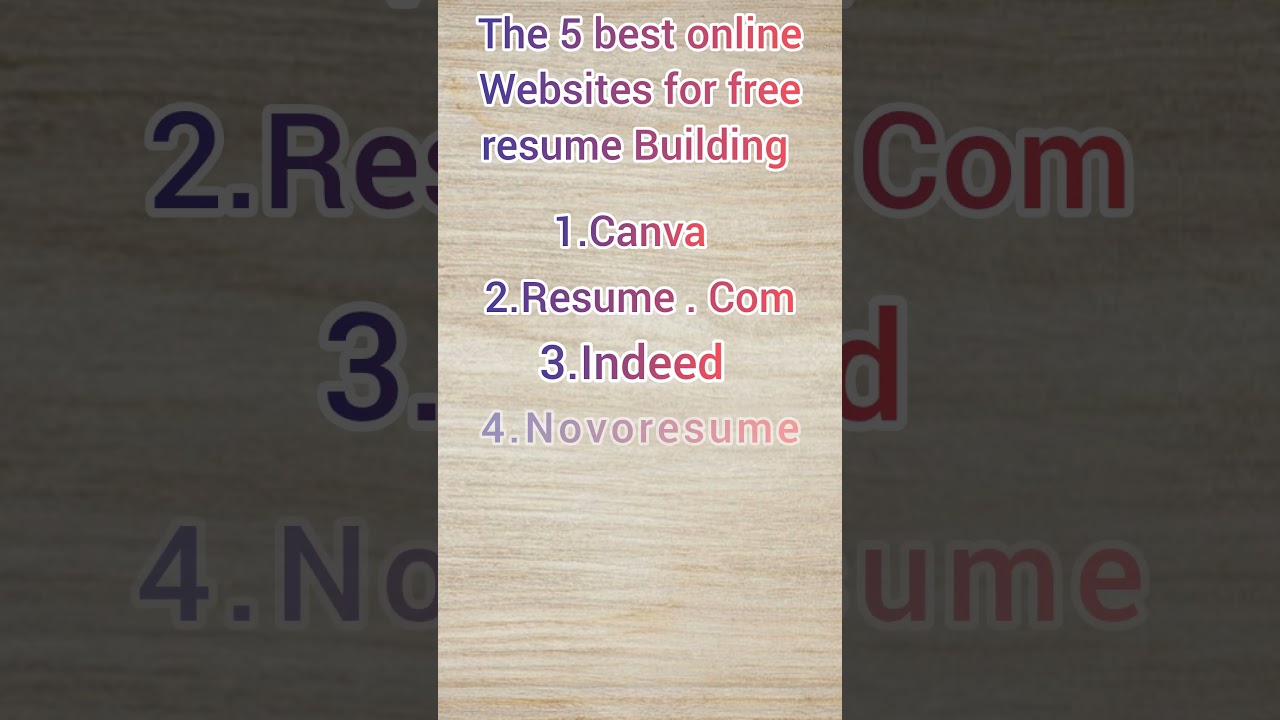 BEST 5 ONLINE WEBSITES FOR RESUME BUILDING | FREE RESUME BUILDER | BEST WEBSITES