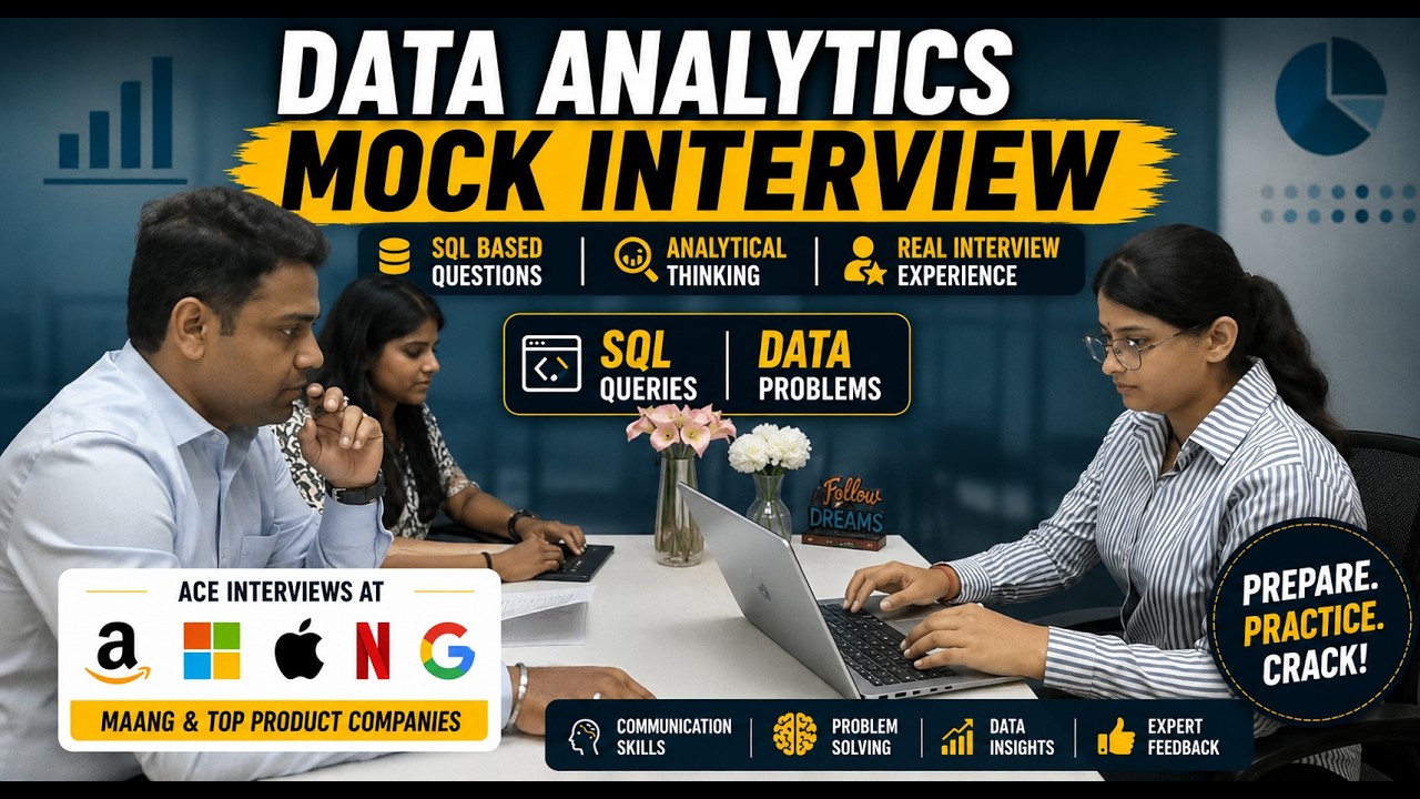 Data Analytics Mock Interview 2026 | SQL Interview Questions & Answers for Freshers.