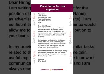 Cover Letter For Job Application | Resume Cover letter #english #resumetips