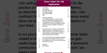 Cover Letter For Job Application | Resume Cover letter #english #resumetips